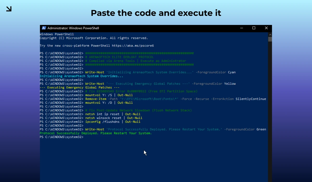 Paste the code in PowerShell and execute it